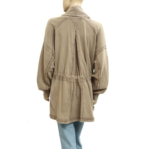 Free People Boothbay Sweatshirt Jacket Cardi Top Ventilated Oversized M 283813 - Picture 5 of 7